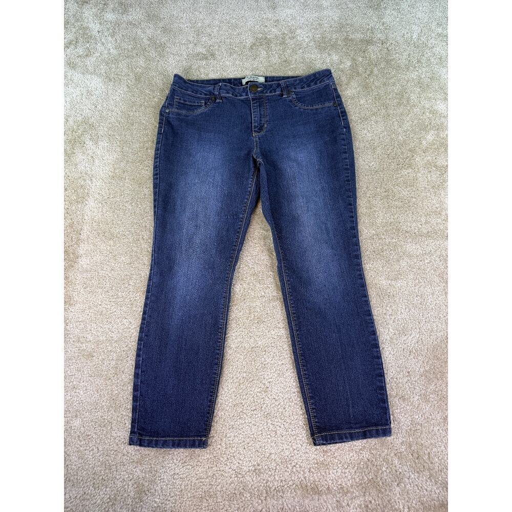 D. Jeans New York Womens Ankle Dark Blue Size 34x26 Zip Denim Mid Rise D058